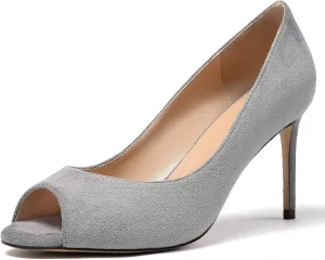 YODEKS Women's Peep Toe Stilettos High Heel Pumps Classic Party Wedding Office Dress Open Toe Stiletto