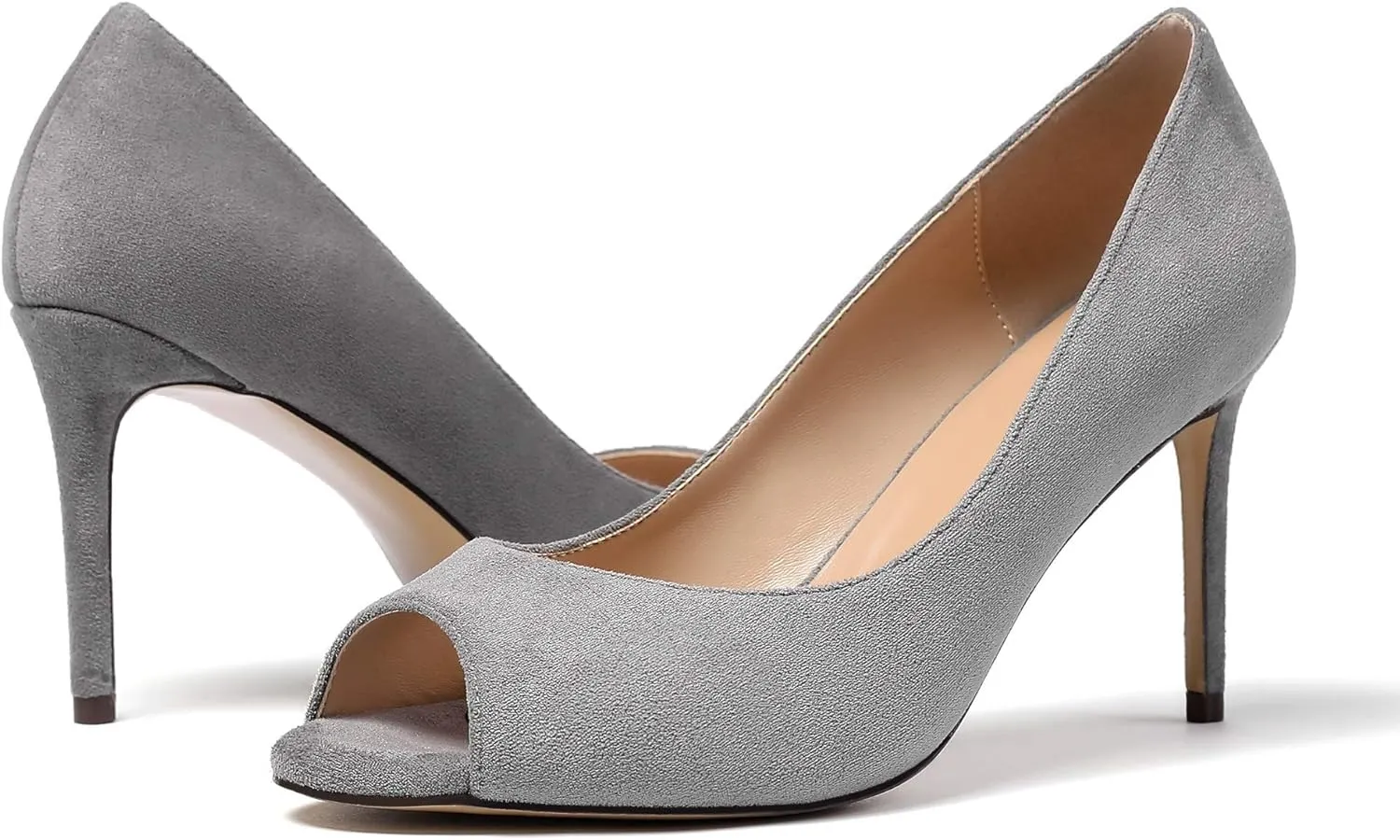 YODEKS Women's Peep Toe Stilettos High Heel Pumps Classic Party Wedding Office Dress Open Toe Stiletto