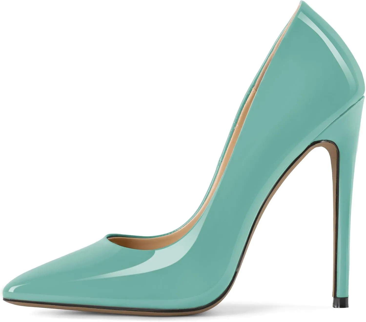 YODEKS Womens Pointed Toe High Heels Slip On Stiletto Pumps Wedding Party Basic Shoes 12cm